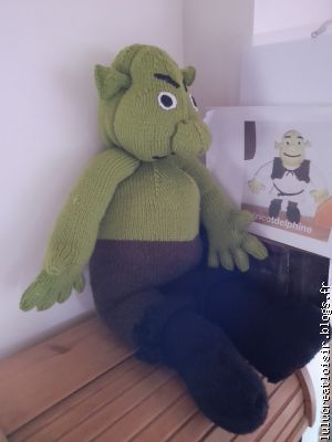 Tuto PDF Shrek HT:70mcmTricot,fait d'à partir d'une PHOTO....2